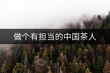 做個(gè)有擔(dān)當(dāng)?shù)闹袊?guó)茶人