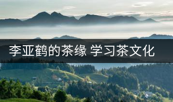 李亞鶴的茶緣 學(xué)習(xí)茶文化，了解茶文化，品味茶文化