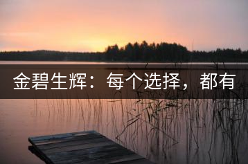 金碧生輝：每個選擇，都有選擇的理由
