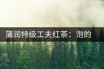 蒲潤特級工夫紅茶：泡的方便，喝的舒適