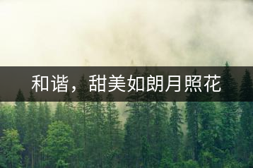 和諧，甜美如朗月照花