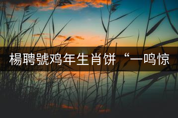 楊聘號雞年生肖餅“一鳴驚人”全國上市！