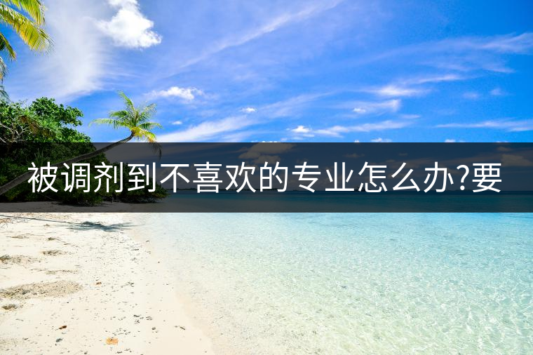 被調劑到不喜歡的專業(yè)怎么辦?要不要復讀? 被調劑到不喜歡的專業(yè)怎么辦?要不要復讀?