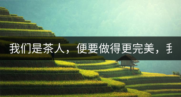 我們是茶人，便要做得更完美，我們是茶客，便要懂得沉默...我們是茶人，便要做得更完美，我們是茶客，便要懂得沉默！