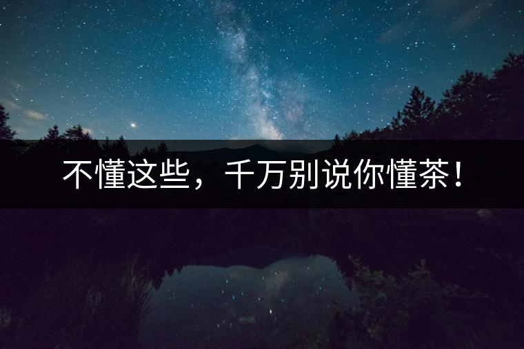 不懂這些，千萬別說你懂茶！