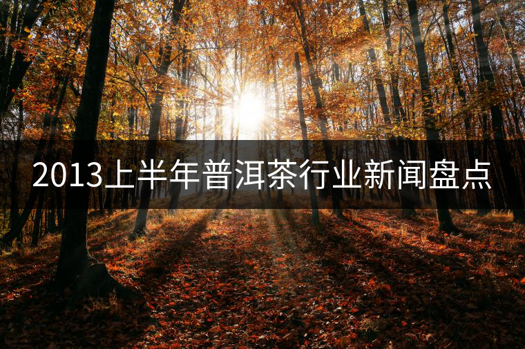 2013上半年普洱茶行業(yè)新聞盤(pán)點(diǎn)