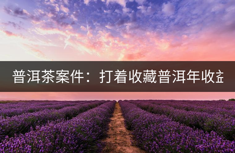 普洱茶案件：打著收藏普洱年收益不低于16%，非法吸收公眾存款