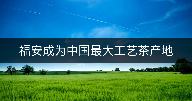 福安成為中國最大工藝茶產地 福安成為中國最大工藝茶產地