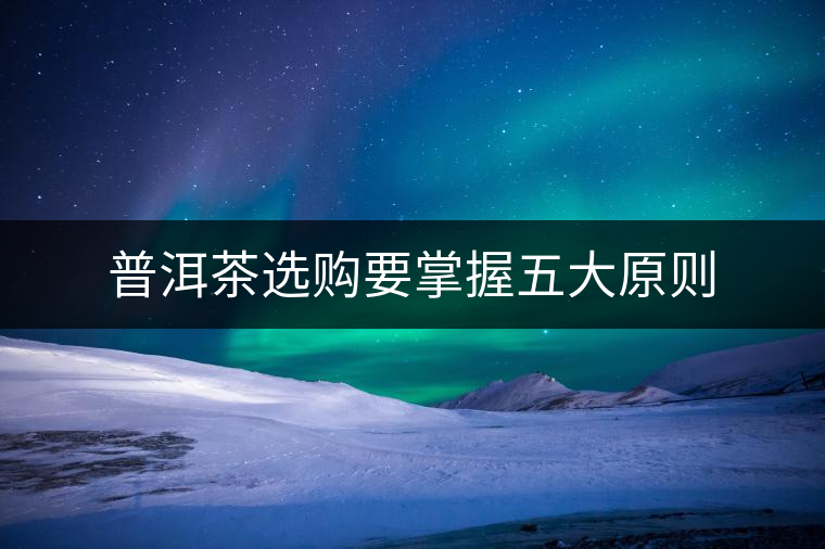 普洱茶選購要掌握五大原則