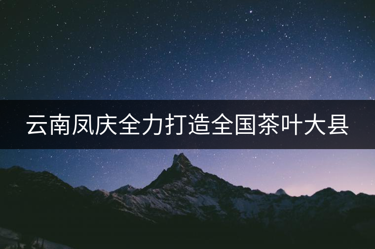 云南鳳慶全力打造全國(guó)茶葉大縣 云南鳳慶全力打造全國(guó)茶葉大縣