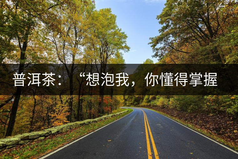 普洱茶：“想泡我，你懂得掌握‘火候’嗎？”