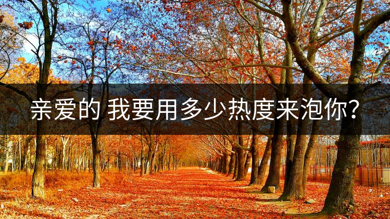 親愛的 我要用多少熱度來泡你？