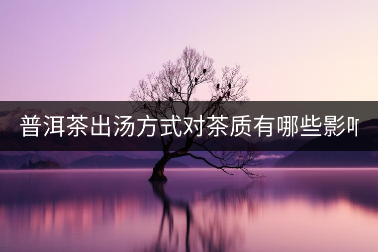 普洱茶出湯方式對茶質(zhì)有哪些影響？