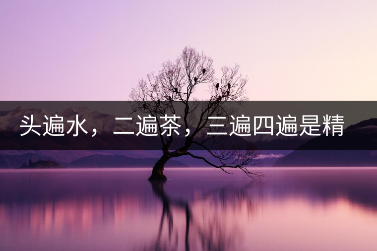 頭遍水，二遍茶，三遍四遍是精華