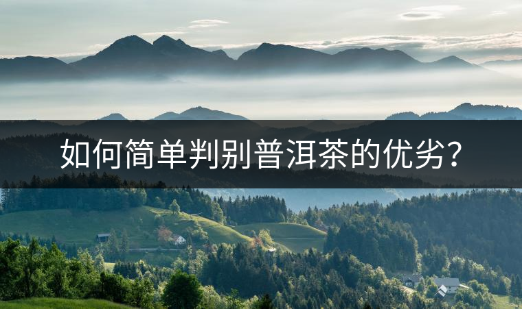 如何簡(jiǎn)單判別普洱茶的優(yōu)劣？