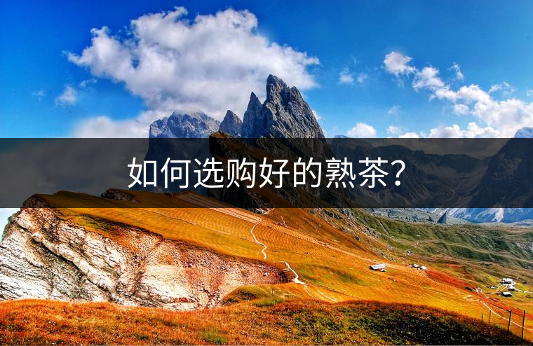 如何選購好的熟茶? 如何選購好的熟茶?