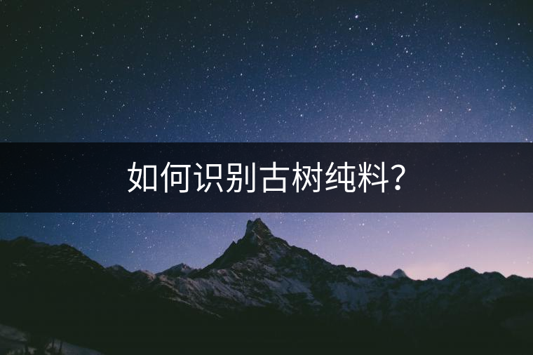 如何識別古樹純料？