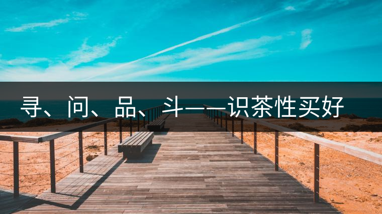 尋、問、品、斗——識茶性買好茶