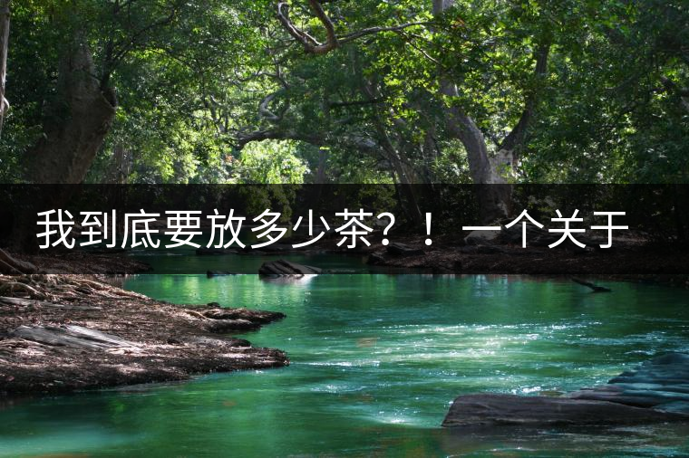 我到底要放多少茶？！一個關(guān)于投茶量的吶喊