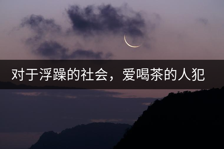 對于浮躁的社會，愛喝茶的人犯了種種罪行