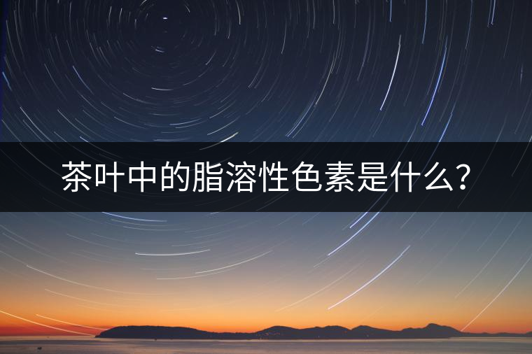 茶葉中的脂溶性色素是什么？