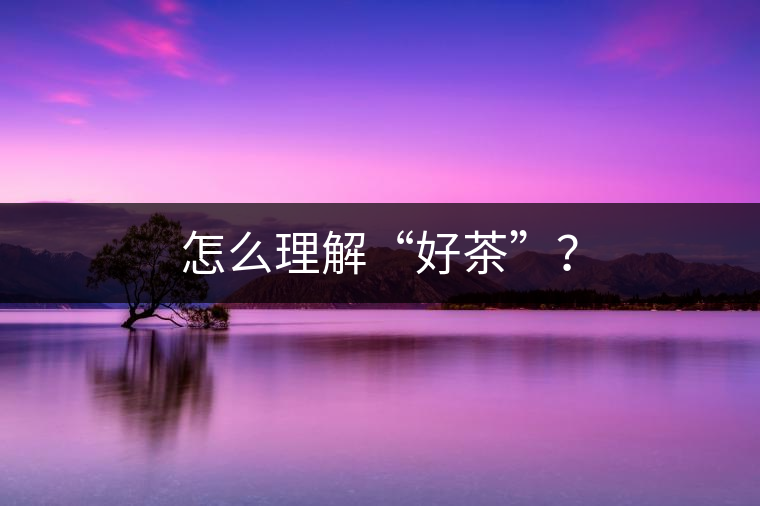 怎么理解“好茶”？