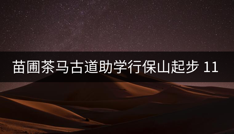 苗圃茶馬古道助學(xué)行保山起步 112名志愿者預(yù)計(jì)籌款100萬(wàn)