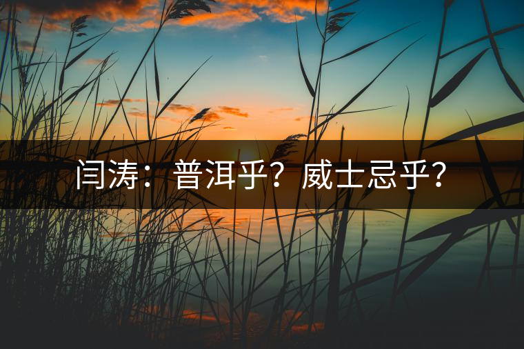 閆濤：普洱乎？威士忌乎？
