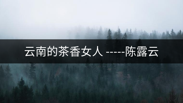 云南的茶香女人 -----陳露云