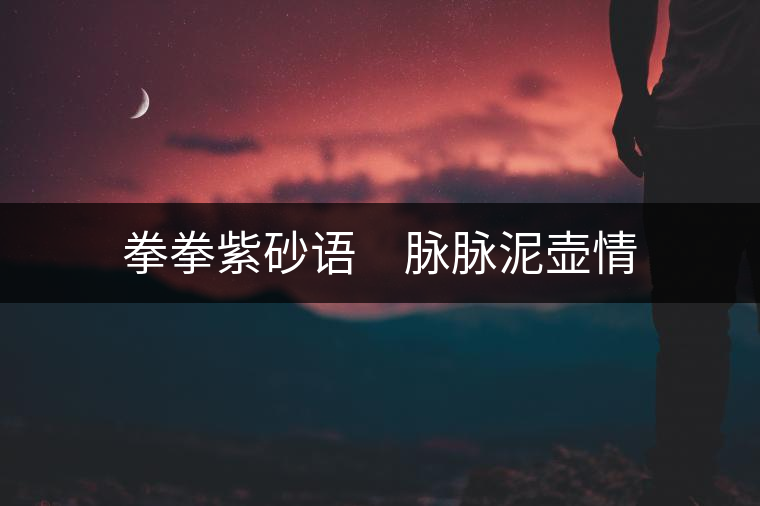 拳拳紫砂語 脈脈泥壺情 拳拳紫砂語 脈脈泥壺情