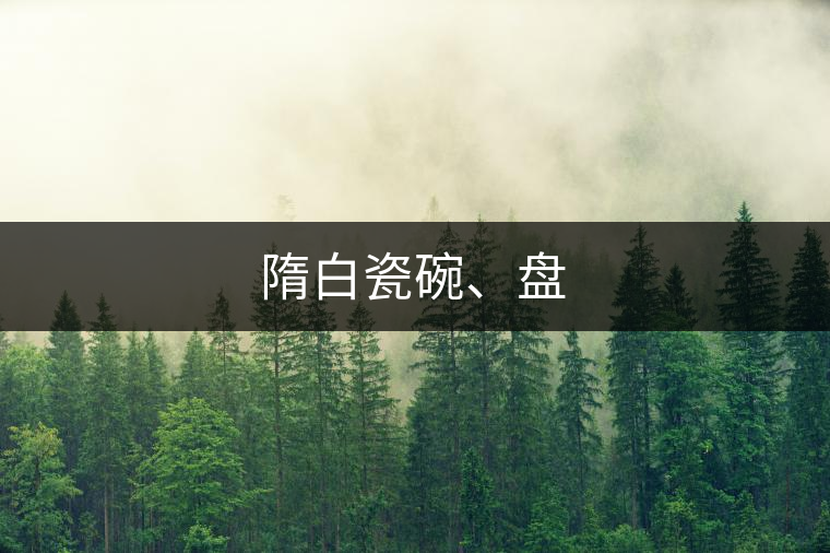 隋白瓷碗、盤