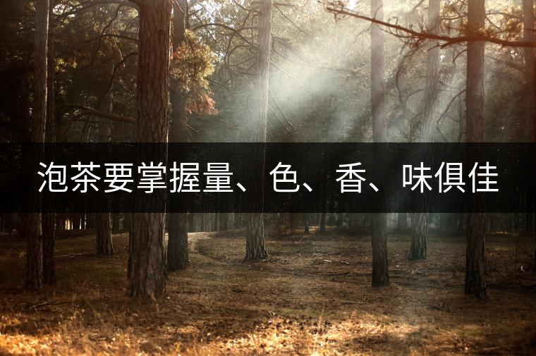 泡茶要掌握量、色、香、味俱佳