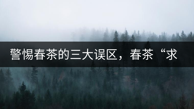 警惕春茶的三大誤區(qū)，春茶“求早”不如“求好”！