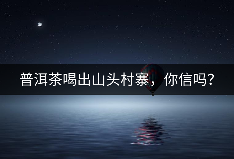 普洱茶喝出山頭村寨，你信嗎？