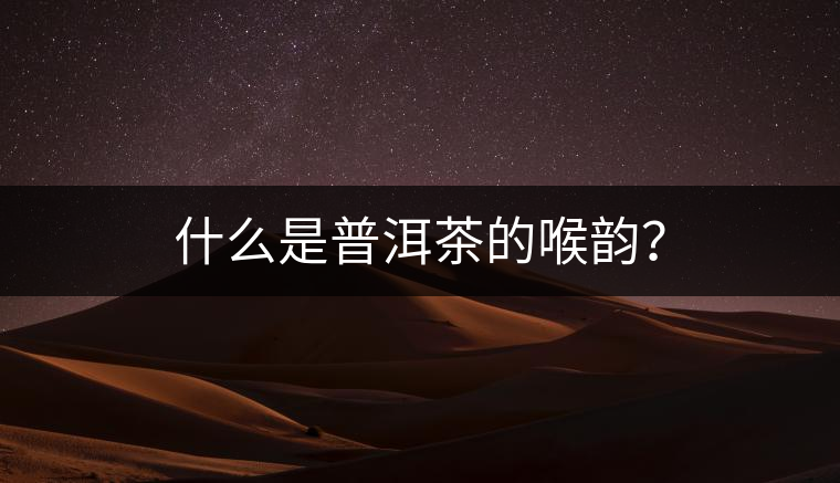 什么是普洱茶的喉韻？