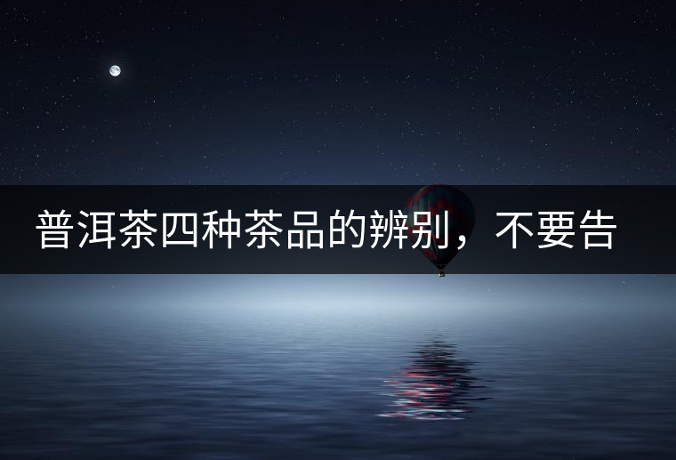 普洱茶四種茶品的辨別，不要告訴我你還不知道