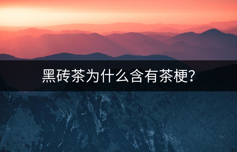 黑磚茶為什么含有茶梗？