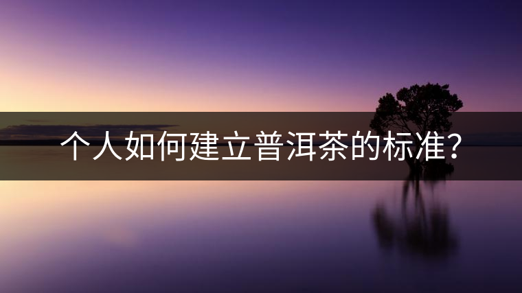 個(gè)人如何建立普洱茶的標(biāo)準(zhǔn)？