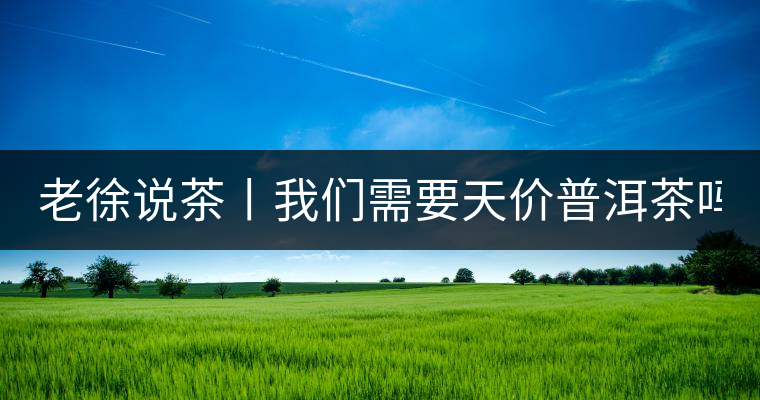 老徐說茶丨我們需要天價(jià)普洱茶嗎？