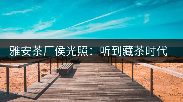 雅安茶廠侯光照：聽到藏茶時(shí)代的腳步聲