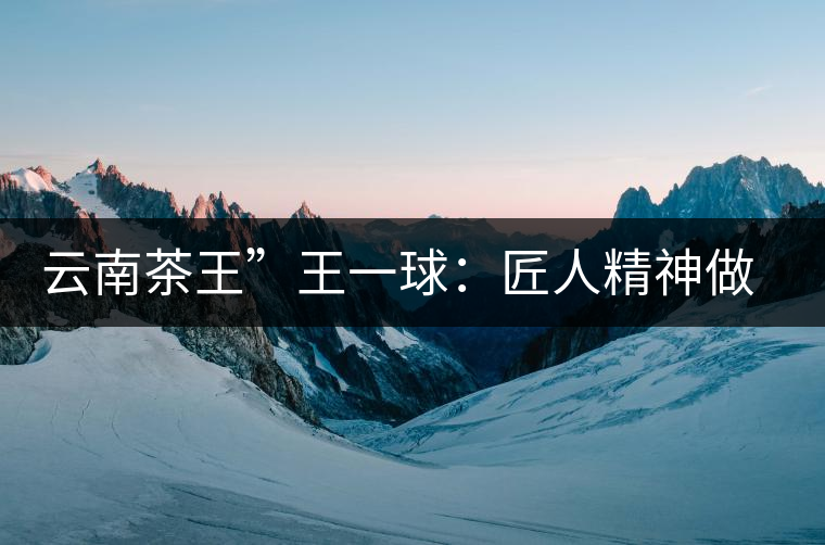 云南茶王”王一球：匠人精神做茶，郎河要做百年老店