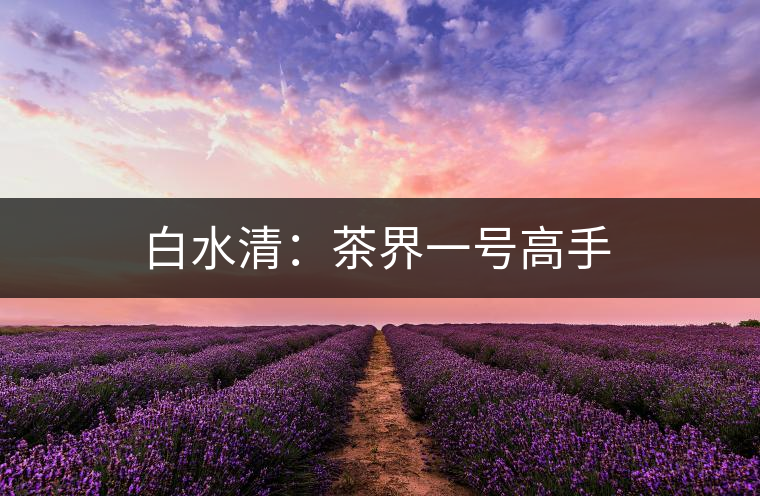白水清:茶界一號高手 白水清:茶界一號高手
