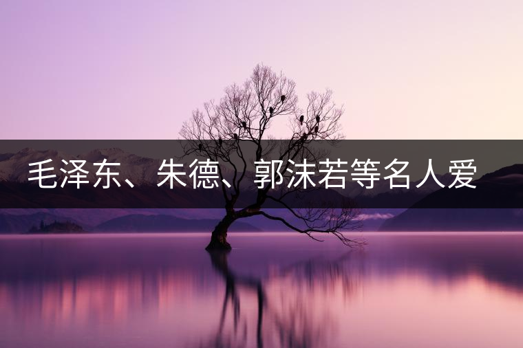 毛澤東、朱德、郭沫若等名人愛茶的種種故事