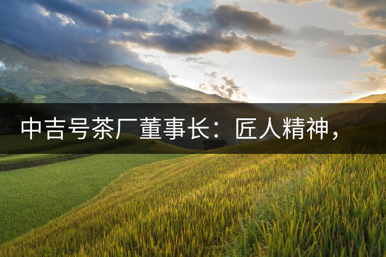 中吉號(hào)茶廠董事長(zhǎng)：匠人精神，普洱茶人成就大業(yè)的砝碼