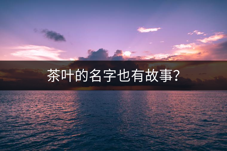 茶葉的名字也有故事？