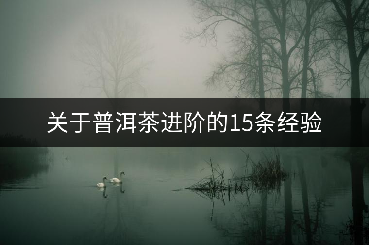 關(guān)于普洱茶進(jìn)階的15條經(jīng)驗(yàn) 關(guān)于普洱茶進(jìn)階的15條經(jīng)驗(yàn)