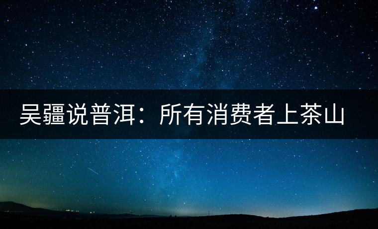 吳疆說普洱：所有消費者上茶山就能保證收到純料？