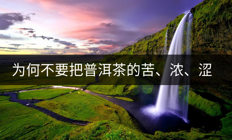 為何不要把普洱茶的苦、濃、澀味混為一談？