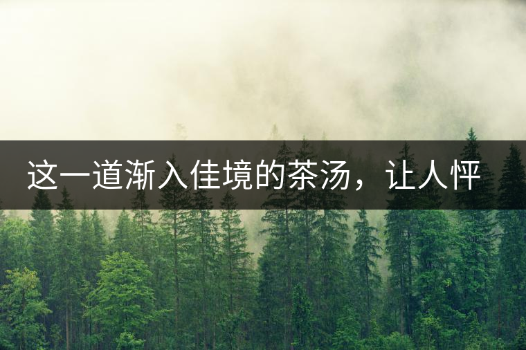 這一道漸入佳境的茶湯，讓人怦然心動(dòng)