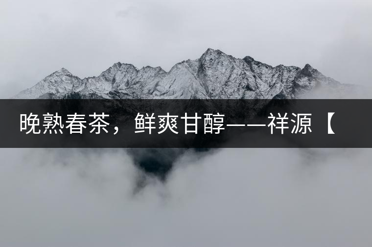 晚熟春茶，鮮爽甘醇——祥源【政和大白】清鮮上市